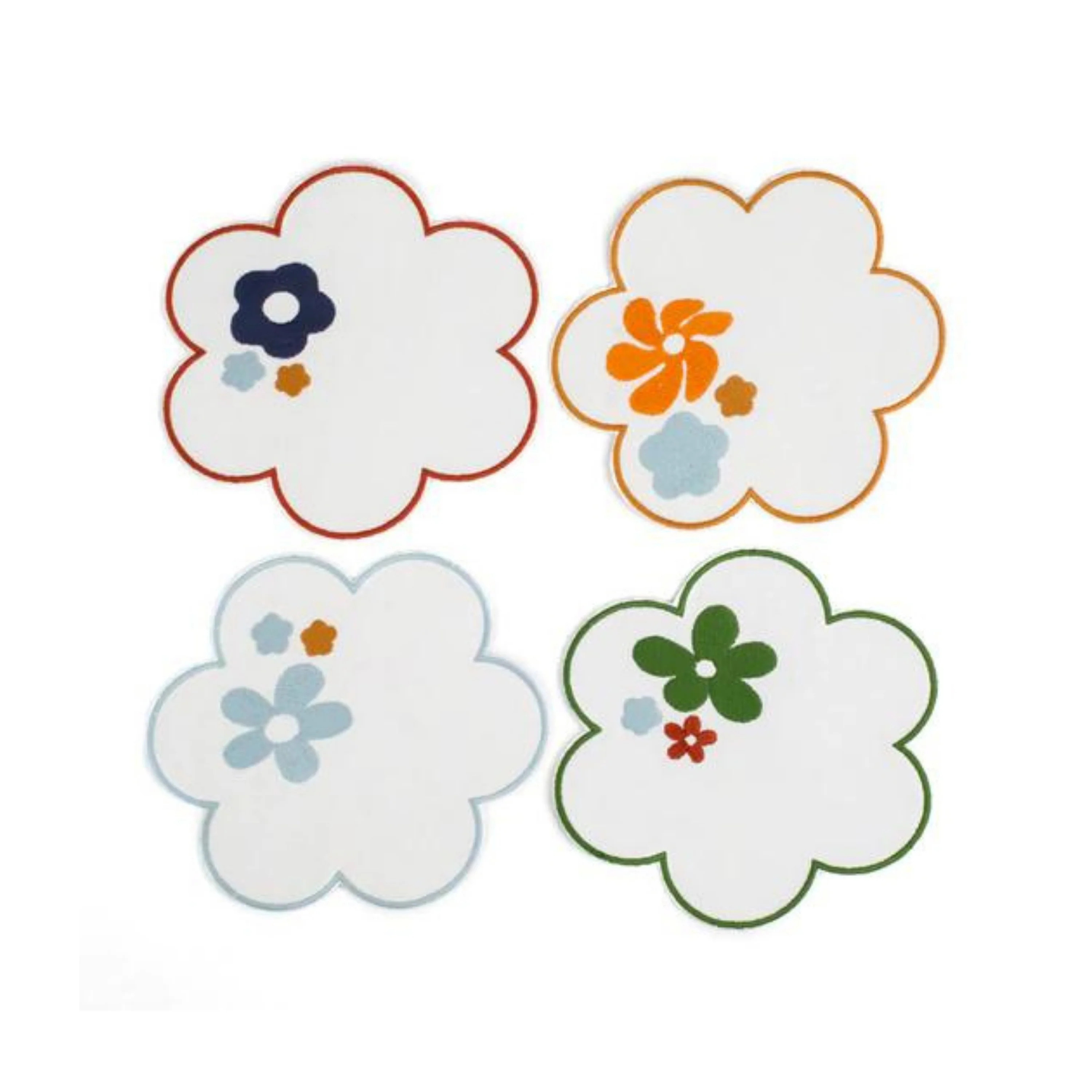 Floral Embroidered Linen Coaster (Set of 4) | 2Modern (US)