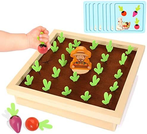 Treewant Montessori Toys, Wooden Carrot Harvest Game, Vegetable Memory Game, Shape Color Sorting ... | Amazon (US)