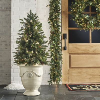 Majestic Holiday 4 ft. Potted Tree with LED Lights & Lifelike Greenery | Frontgate