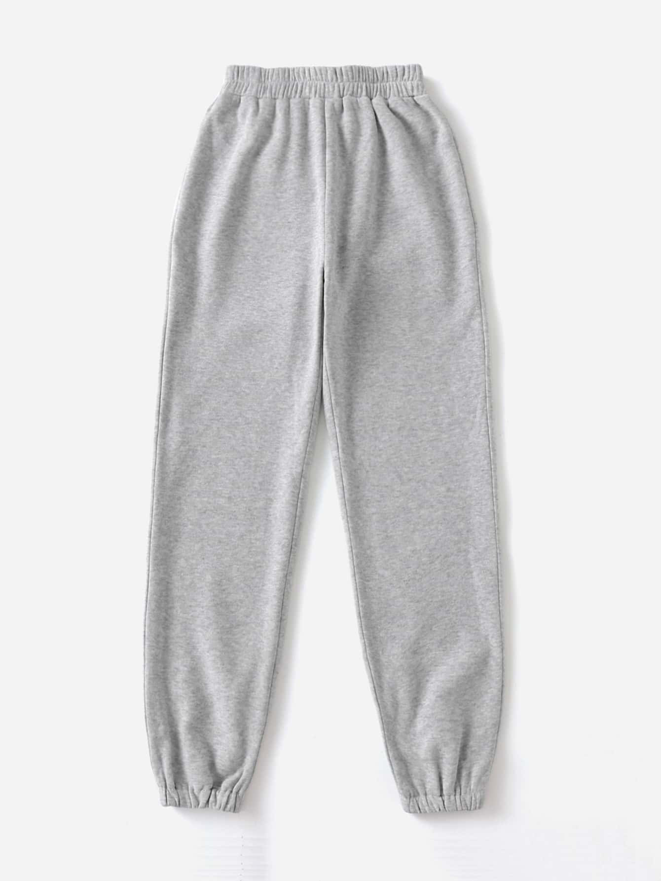 SHEIN EZwear Solid Elastic Waist Sweatpants | SHEIN