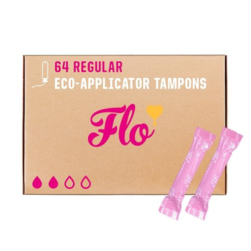 Flo Organic Cotton Applicator Tampons – Absorbent, Soft, Smooth Applicator - Regular Flow – 64 Count Bulk Pack | Amazon (UK)
