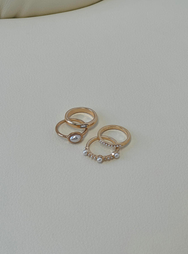 Edwina Ring Pack Gold | Princess Polly US