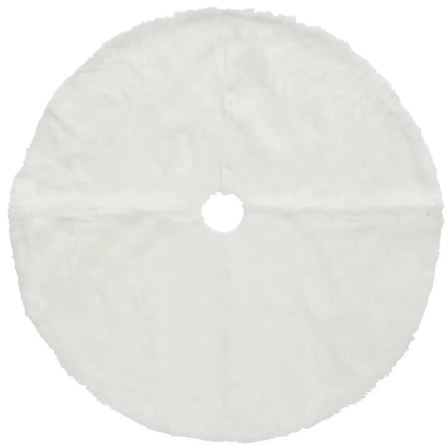 52 in. General Store Collection White Faux Fur Tree Skirt | National Tree Company