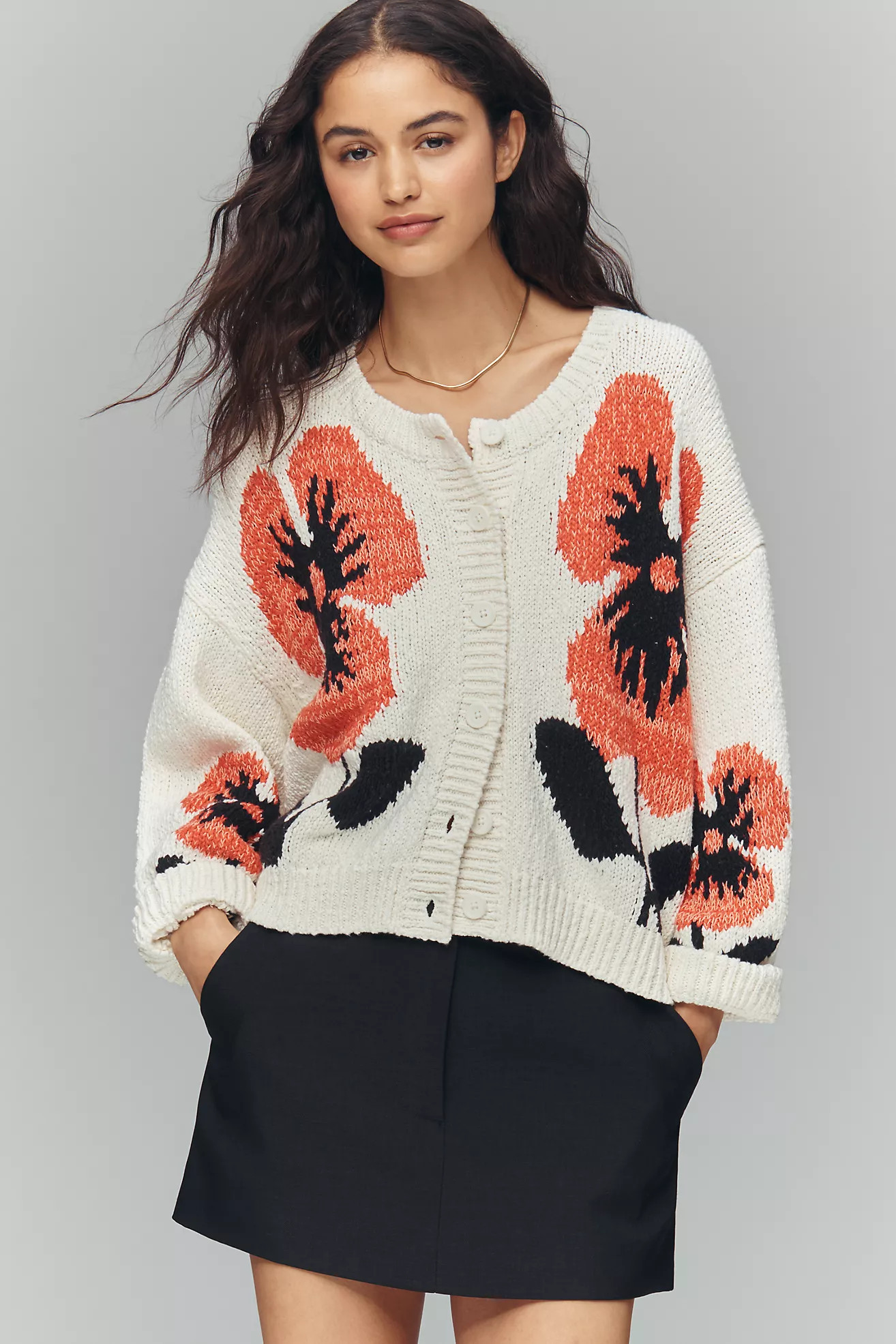 Maeve Elbow-Sleeve Cardigan Sweater | Anthropologie (US)