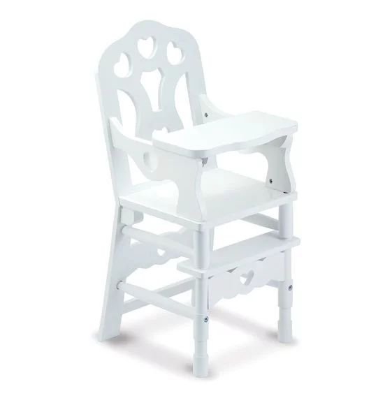 Melissa & Doug White Wooden Doll High Chair With Tray (14.75 x 25 x 14 inches) | Walmart (US)
