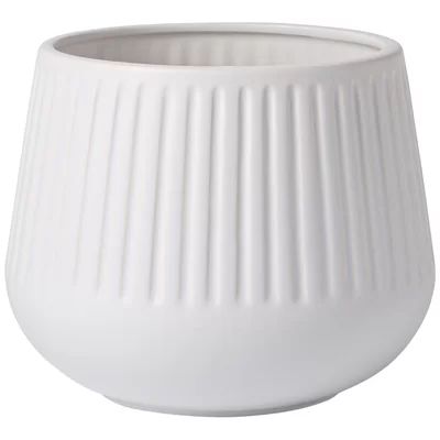 Waukon Ceramic Pot Planter Latitude Run® Color: White, Size: 7.25" H x 8.5" W x 8.5" D | Wayfair North America