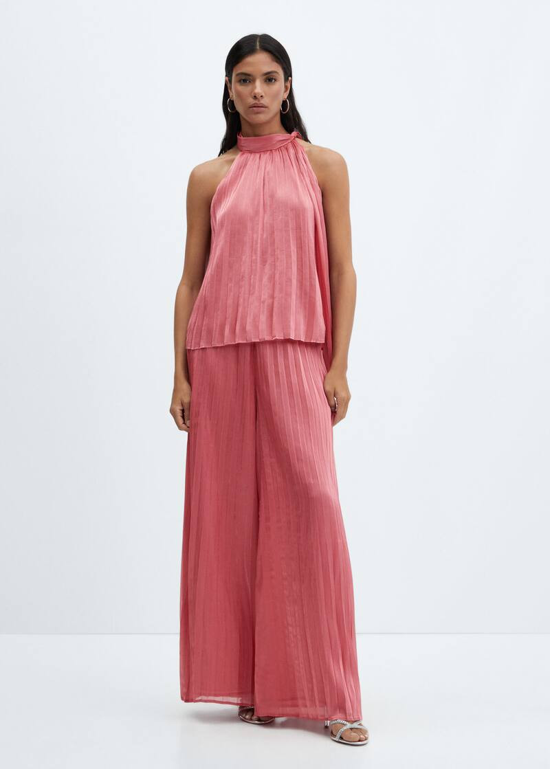 Blusa plisada lazo | Mango MX