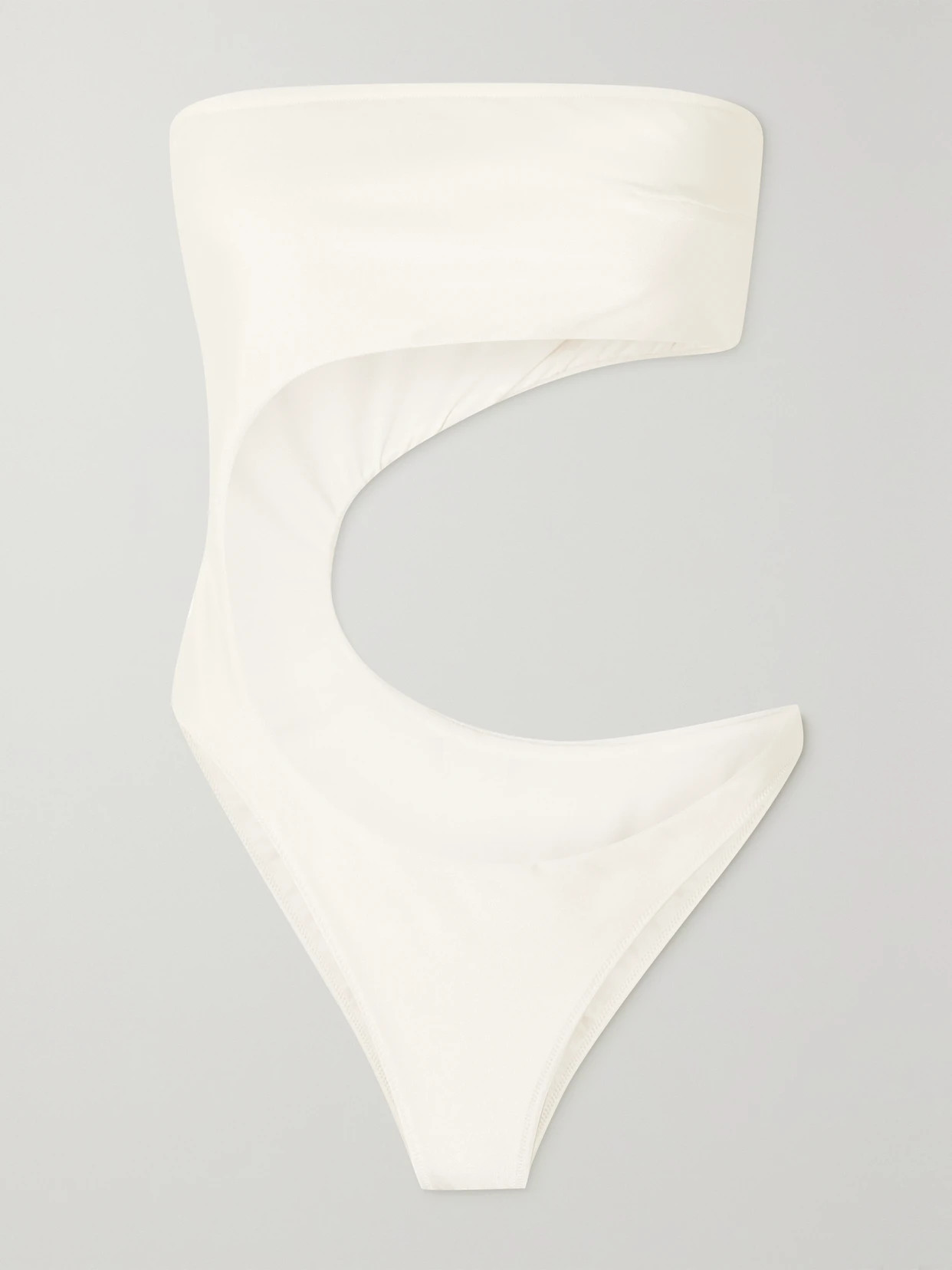 Cult Gaia - Bisa Cutout Strapless Swimsuit - White | NET-A-PORTER (US)