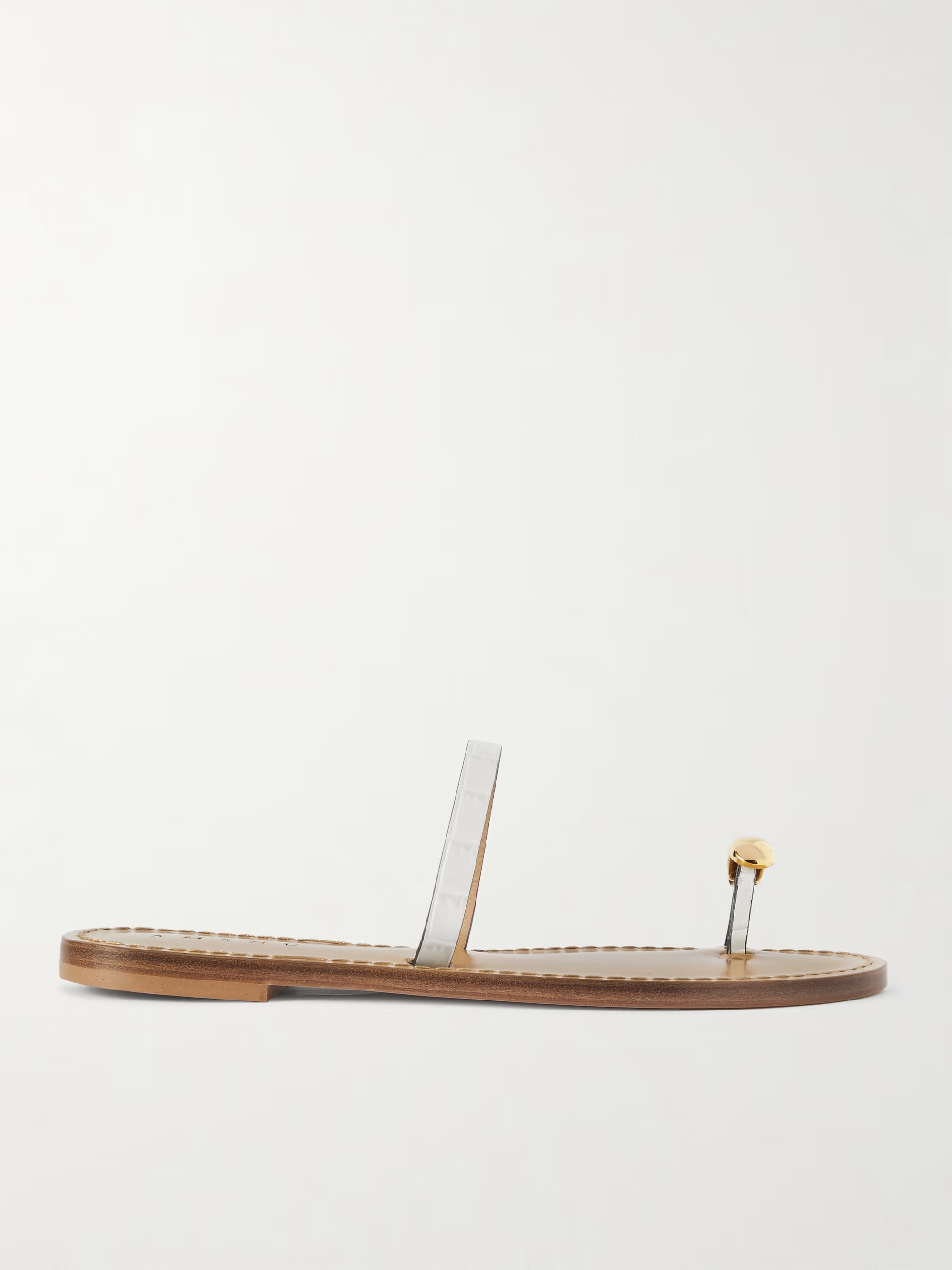 AMANUThe Kibera embellished croc-effect leather sandals | NET-A-PORTER (US)
