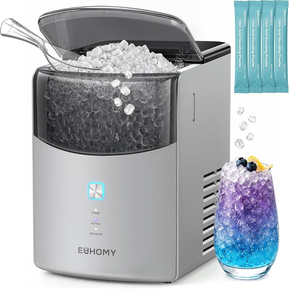 Euhomy Countertop Nugget Ice Maker, 35lbs Daily Sonic Crushed Ice Machine     Ice Ready in 5 Mins... | Amazon (US)