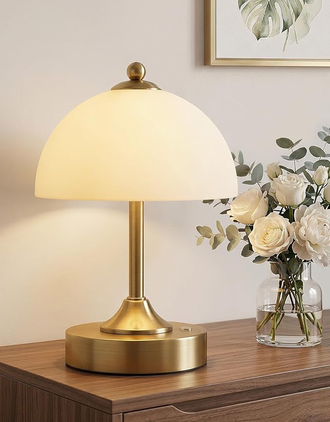 ROTTOGOON Cordless Table Lamp, 5200mAh Gold Rechargeable Battery Operated Lamp, 3-Way Dimmable To... | Amazon (US)