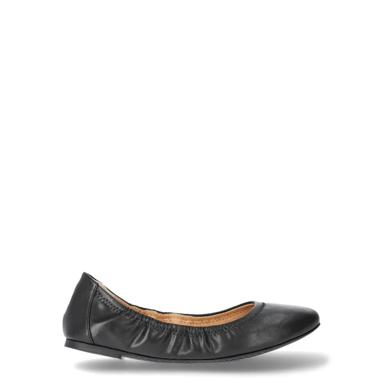 Time and Tru Women's Scrunch Ballet Flats, Wide Width Available | Walmart (US)
