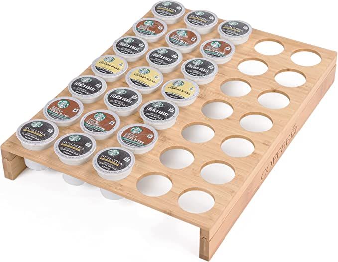 Amazon.com: MinBoo BamBoo k cup holder Drawer or Countertop k cup Organizer Coffee Pod Holder Hol... | Amazon (US)