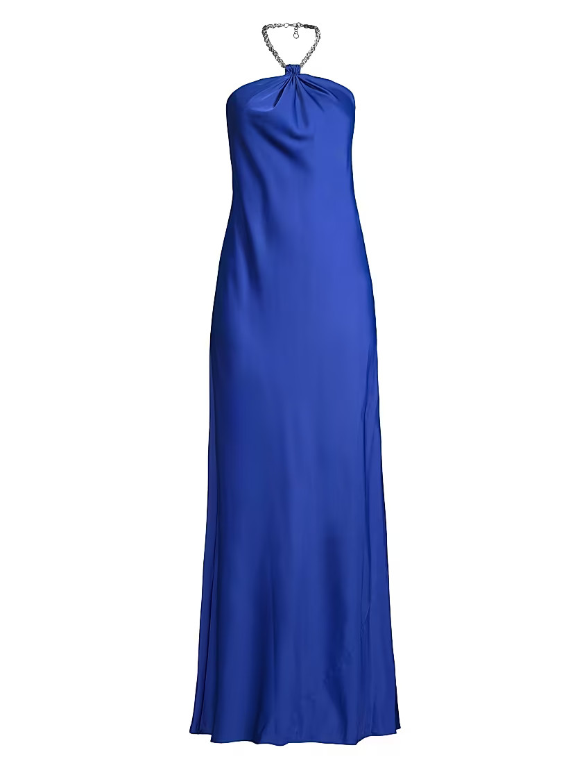 Satin Chain Halter Gown | Saks Fifth Avenue