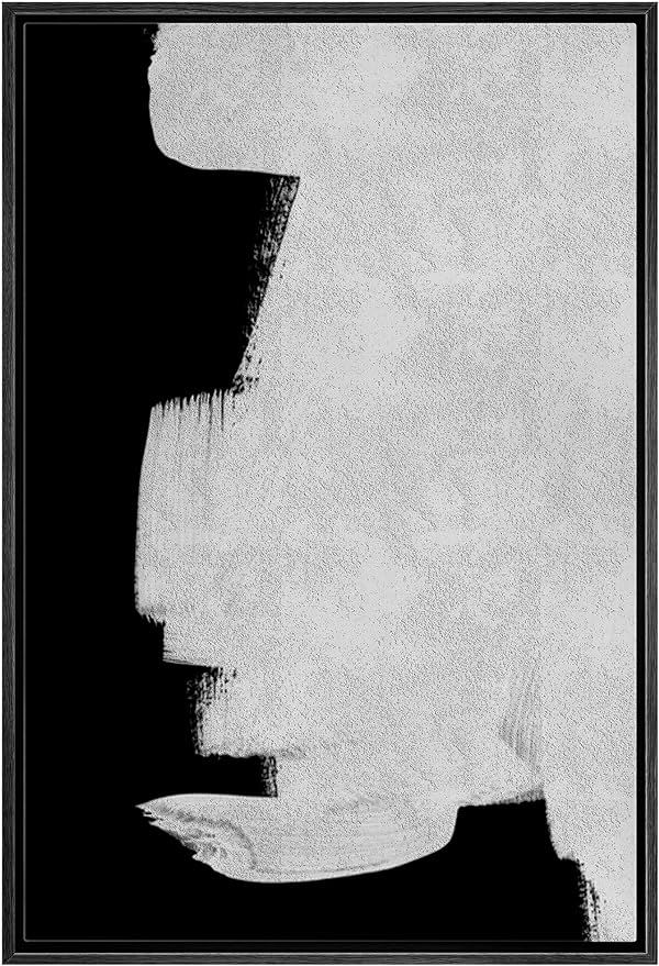 SIGNWIN Framed Canvas Print Wall Art Gray Black Grunge Paint Stroke Color Field Abstract Geometri... | Amazon (US)