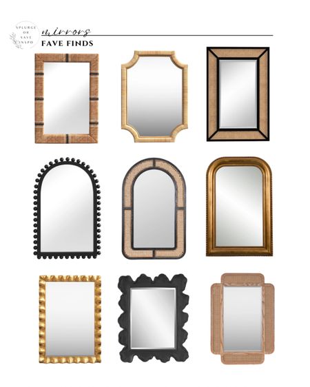 Modern mirror black. Brass mirror rectangle. Rattan mirror cane. Beaded mirror brown. 

#LTKsalealert #LTKhome #LTKFind