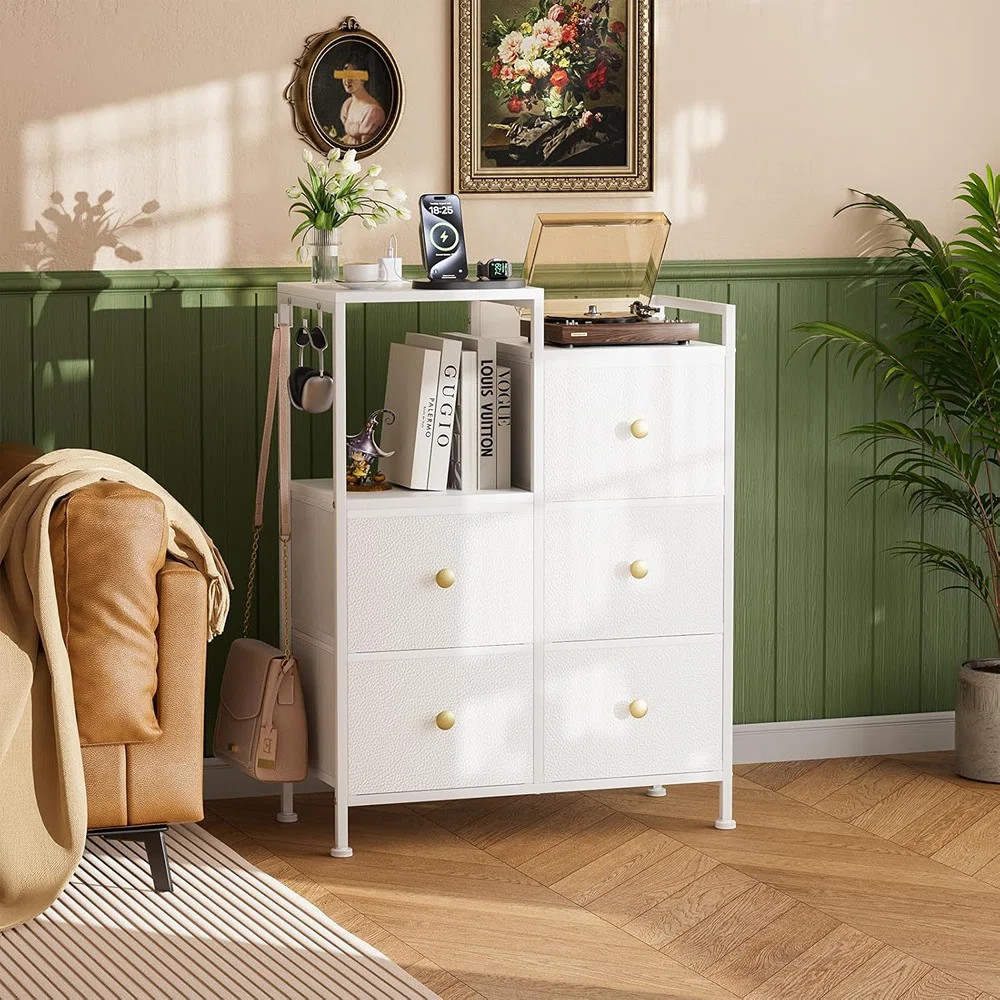 Nightstand With Charging Station And Led Lights, Large Storage Modern Night Stand Bedside Table C... | Wayfair North America