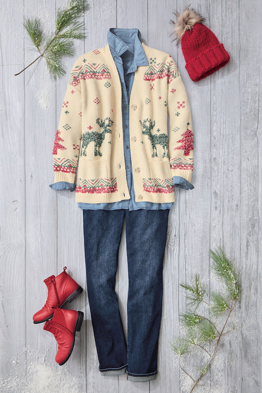 Alpine Moose Cardigan | Coldwater Creek