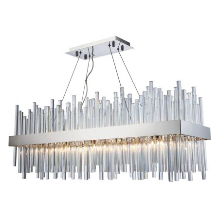 Elegant Lighting 3000G36 Dallas 20 Light 36"" Wide Linear Chandelier - Chrome | Walmart (US)