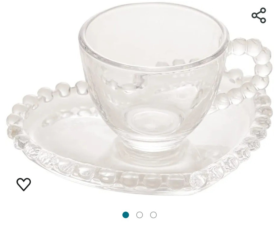 Wolff Coração Pearl Conjunto de Xícaras para Café com Pires de Cristal 4 Peças, Transparente, 85 ml

#LTKbrasil #LTKfamily #LTKhome