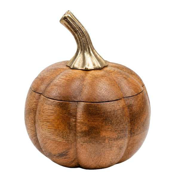 Wooden Pumpkin Candle, 18Oz, Brown, Wood/metal, sold by At Home | At Home