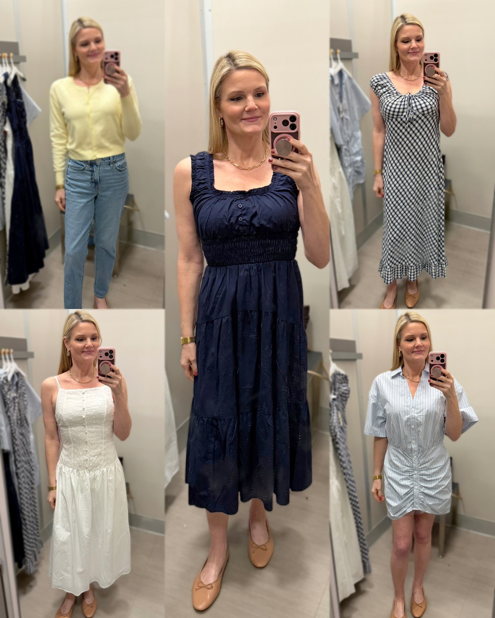 Target new Spring clothing arrivals! Wearing size small in all. The white dress fits smaller through the chest, I would need the medium. Easter, Sprint break, yellow, navy, gingham  

#LTKootd #LTKOver40 #LTKSeasonal