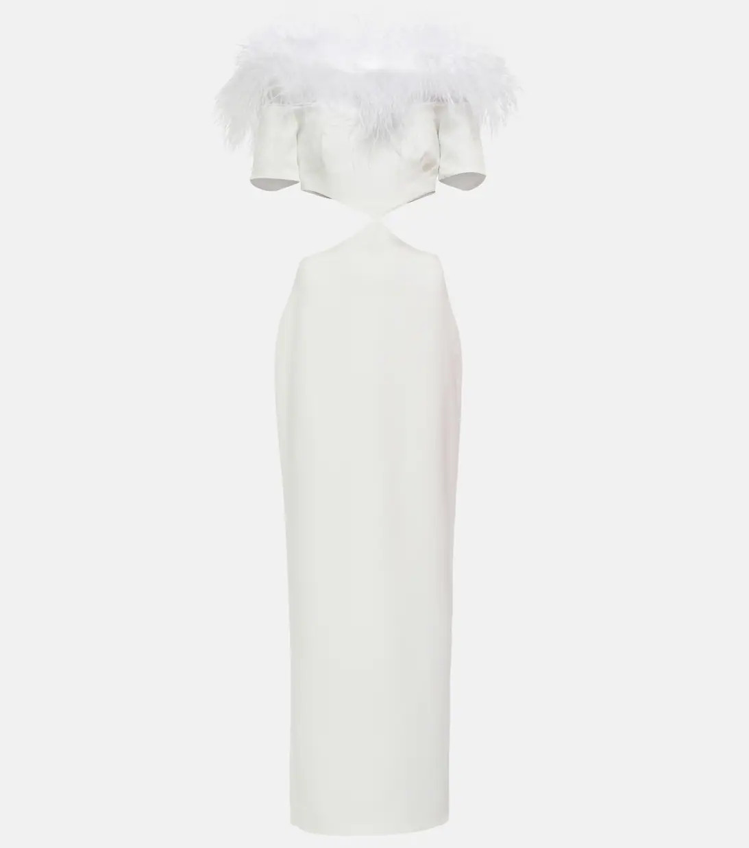 Feather-trimmed cutout maxi dress | Mytheresa (US/CA)