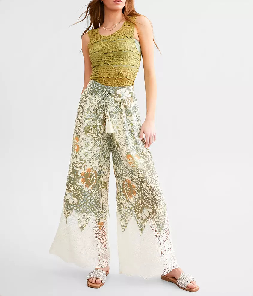 Floral Crochet Beach Pant | Buckle