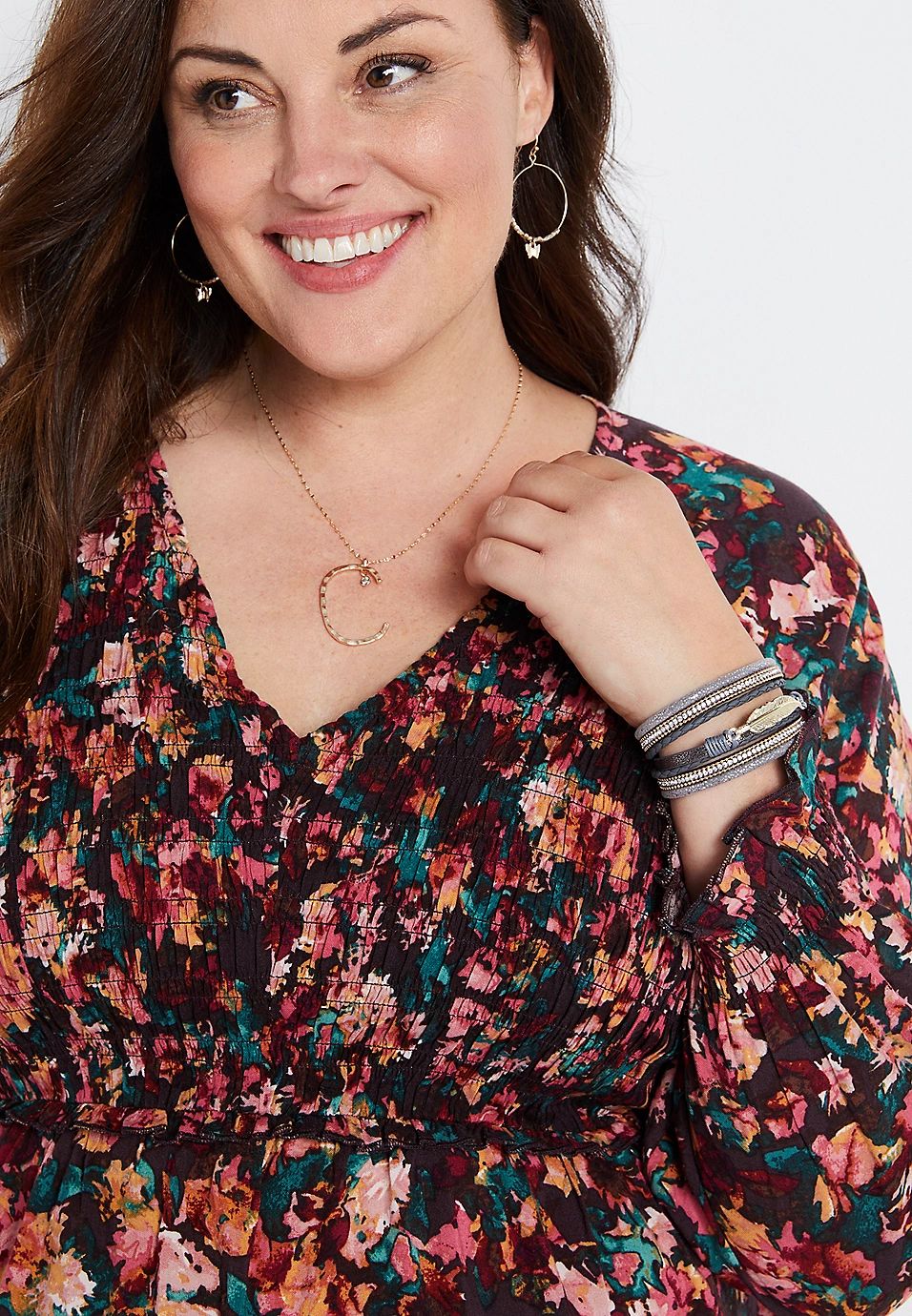 Plus Size Floral Smocked Tunic Blouse | Maurices