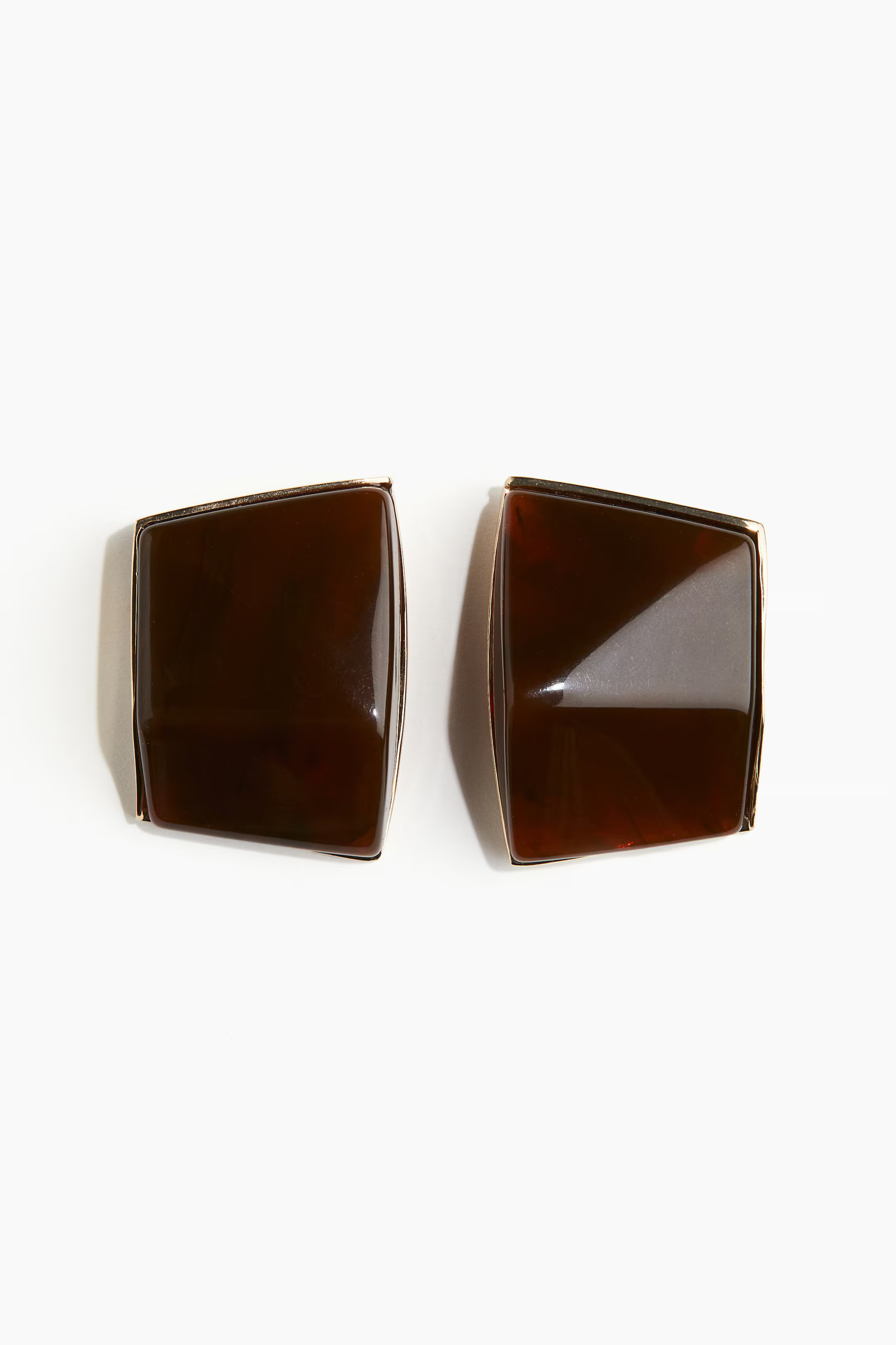 Faceted earrings - Dark brown - Ladies | H&M GB | H&M (UK, MY, IN, SG, PH, TW, HK)