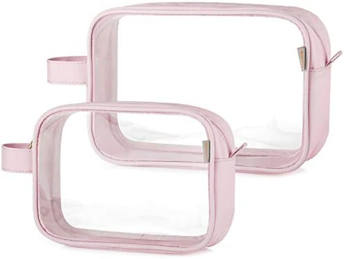 GAGAKU 2 PCS Travel Toiletry Bag Waterproof Makeup Pouch Shaving Dopp Kit Case - Light Pink | Amazon (US)