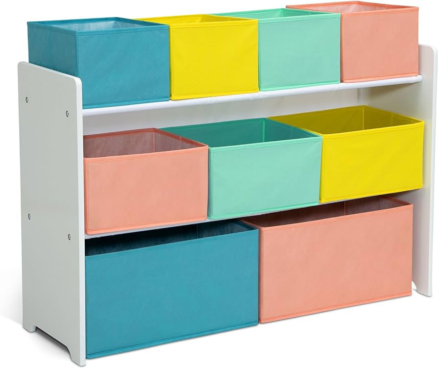 Delta Children Deluxe Multi-Bin Toy Organizer with Storage Bins - Greenguard Gold Certified, Whit... | Amazon (US)