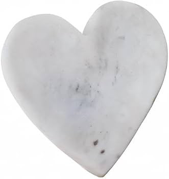Creative Co-Op Marble Heart Dish, White | Amazon (US)