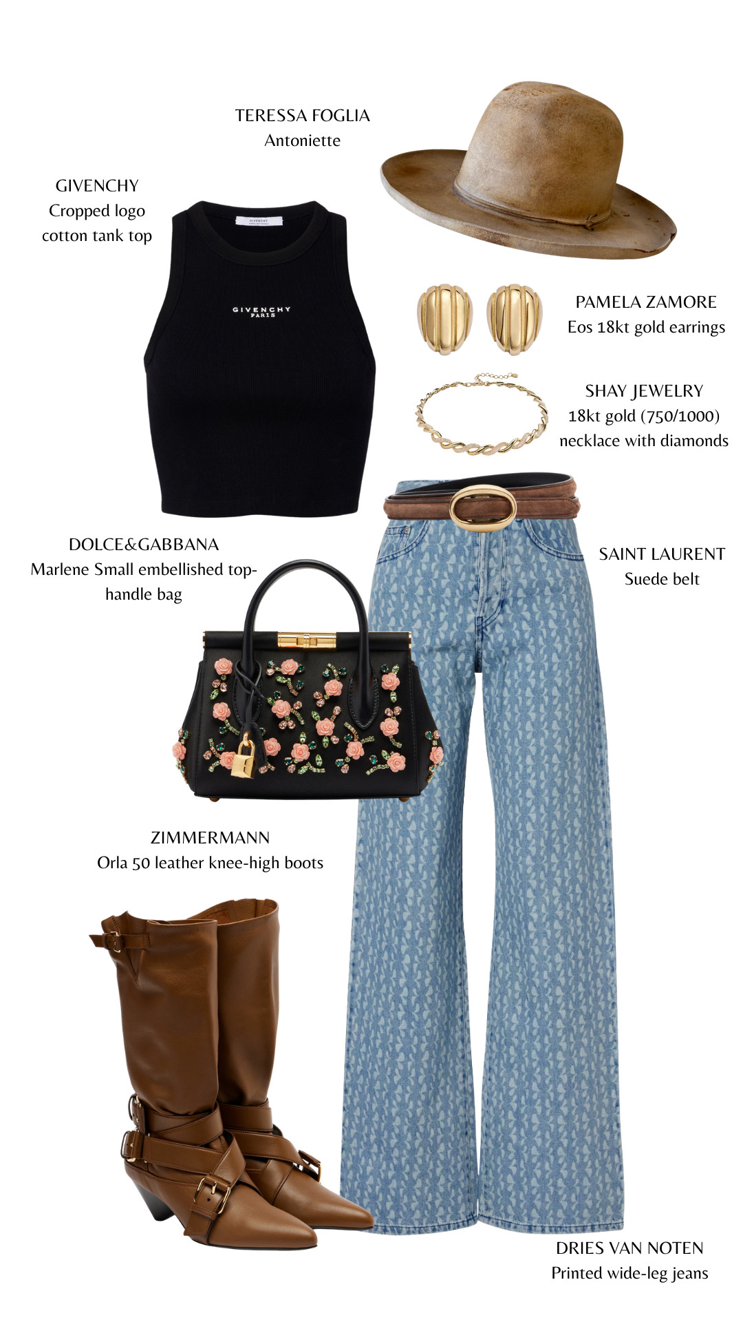 Logo tank, printed wide-leg denim, and rich leather boots — city cool with a cowgirl edge.

#WesternChic #ModernCowgirl #WideLegJeans #CowgirlBoots #DenimStyle #LuxuryWestern #StatementBag #EffortlessEdge #FallOutfit #ChicStyle
 

 #LTKootd #LTKTravel