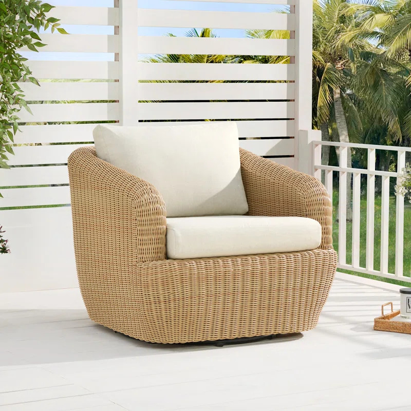 Cambelle Swivel Premium All-Weather Wicker Outdoor Lounge Chair | Wayfair North America