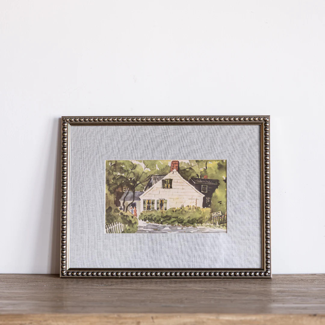 Vintage Watercolor Summer Cottage Framed Art | By Luxe B Co. | luxe bCO
