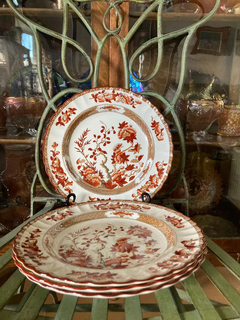 Spode India Tree Dinner Plates. Set of 4. 10.25 inches diameter. Produced in England 1879 to 1994... | Etsy (US)