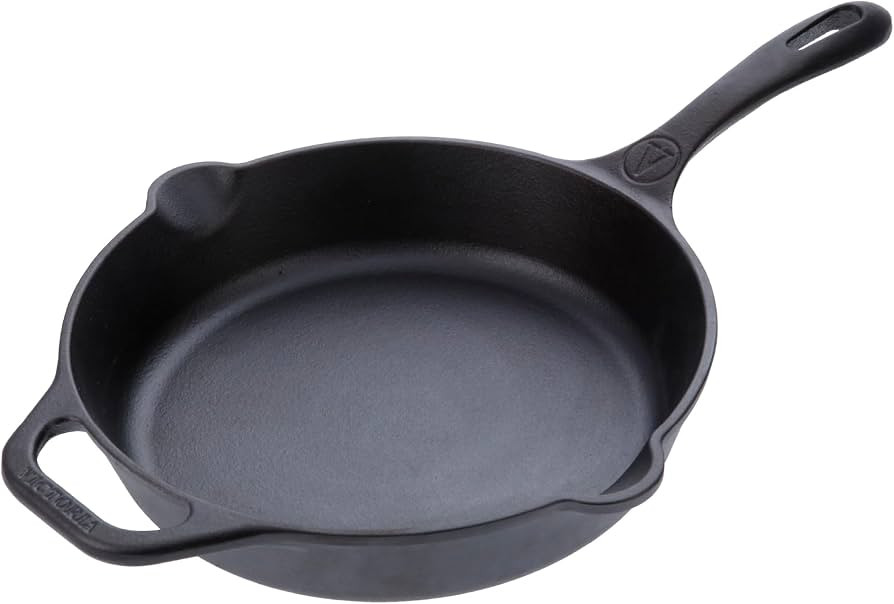 Victoria 10-Inch Cast Iron Skillet, Pre-Seasoned Cast-Iron Frying Pan with Long Handle, Made in C... | Amazon (US)