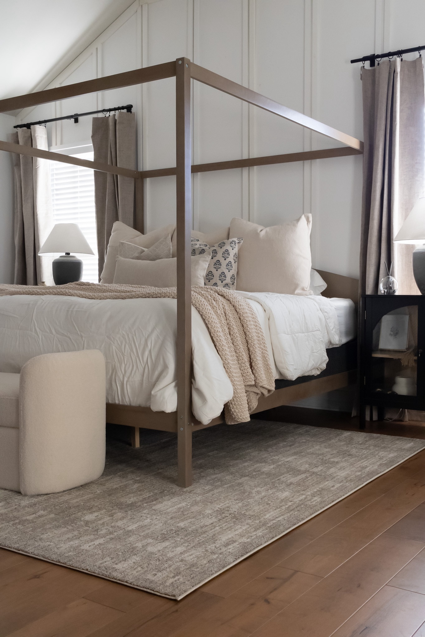 Primary bedroom refresh.  Canopy bed.  Area rug.  Bedding.  Pillows.  Bench.  Nightstands.  Curtains.  Bed bath and beyond.  Woven Nook.  Everlasting candle.  Target.  Studio McGee.  Amazon.  The Citizenry.  Loloi.  Darby.

#LTKhome #LTKSeasonal