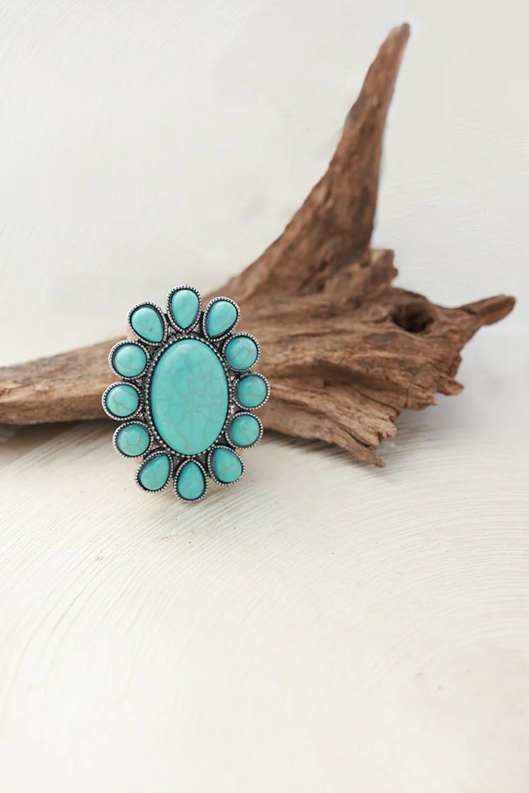 Turquoise Pendant Western Scarf Slide | Flea Style