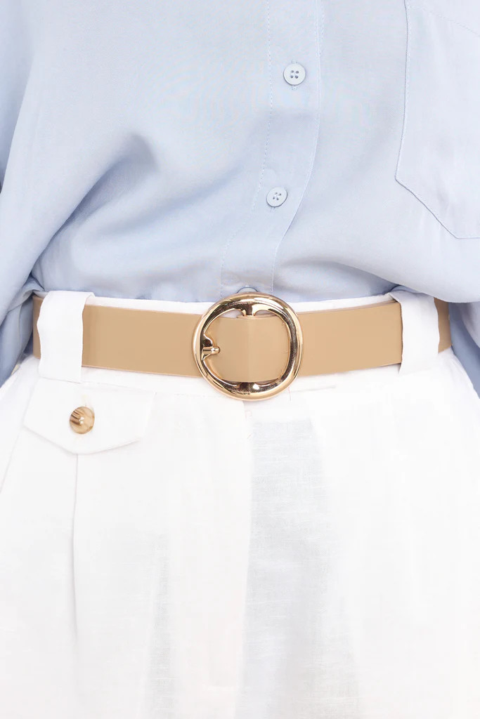 Right Now Beige Circle Pin Buckle Belt | Red Dress 