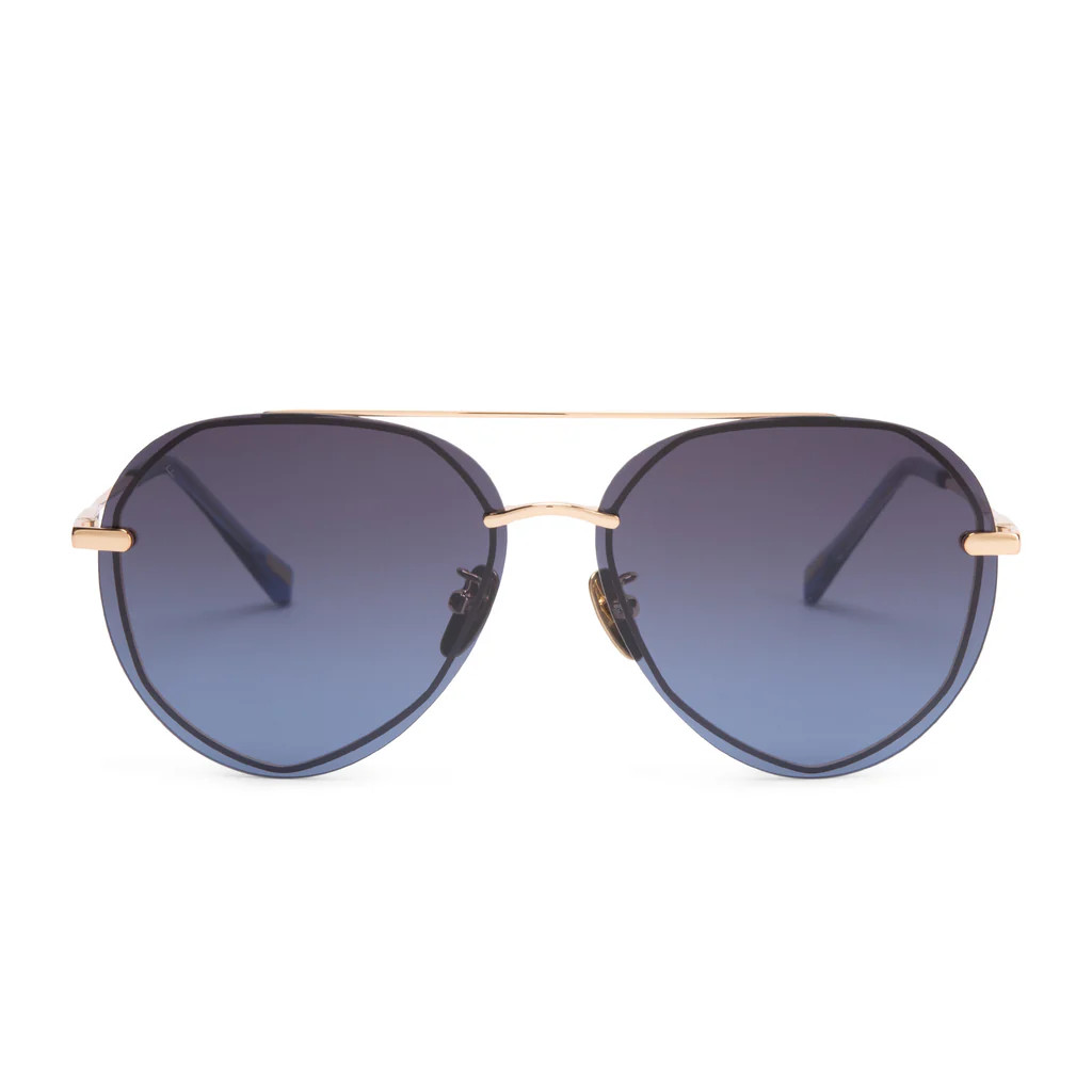 LENOX - GOLD + BLUE GRADIENT + POLARIZED SUNGLASSES | DIFF Eyewear