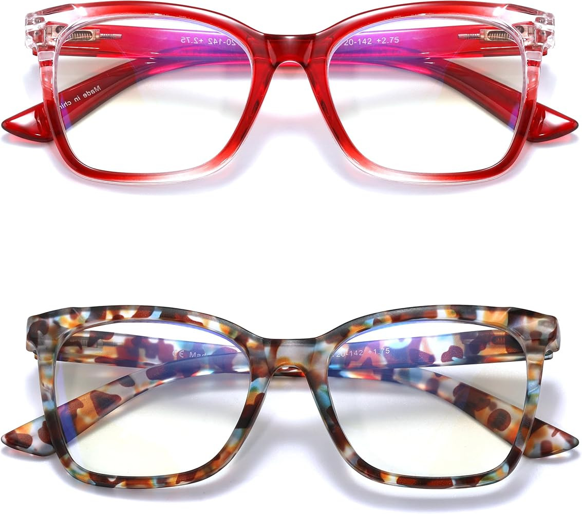 Areyeth 2 Pair Oversized Square Trendy Reading Glasses for Women, Blue Light Blocking Readers wit... | Amazon (CA)