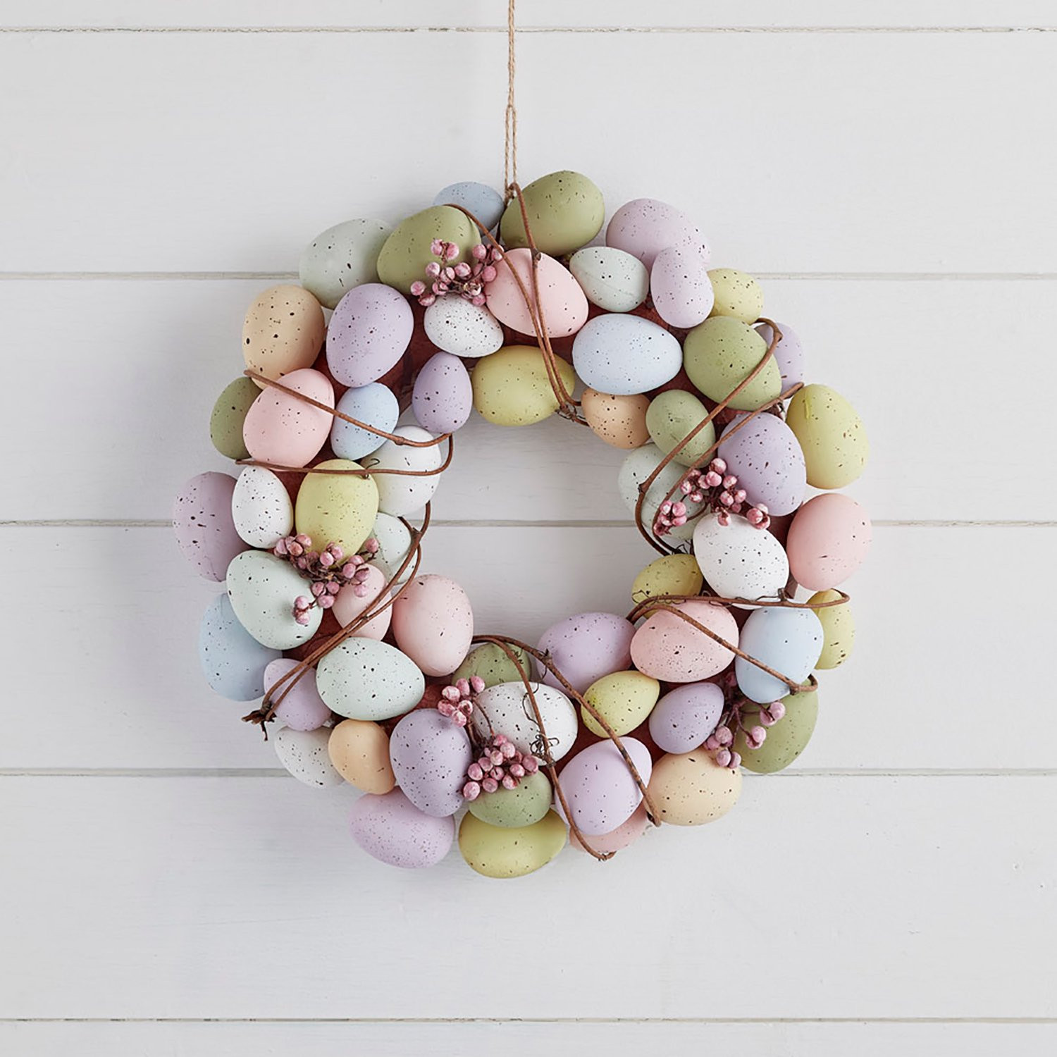 Lights4fun, Inc. Pastel Easter Egg 13" Spring Wreath for Front Door & Indoor Wall Decoration | Walmart (US)