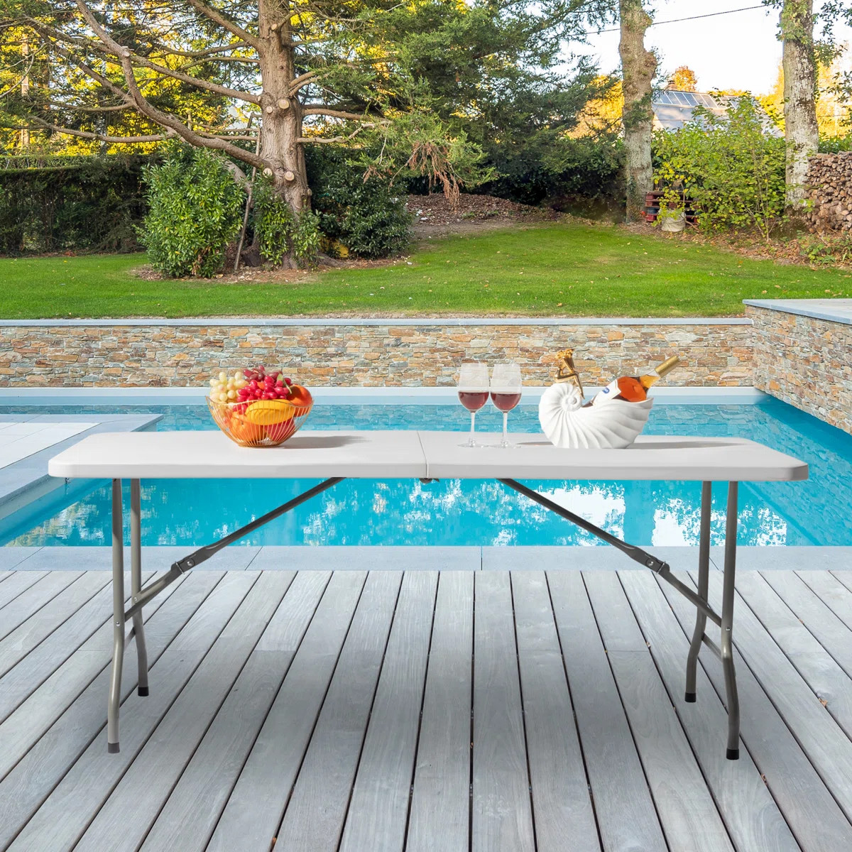 Winado 72" Plastic Rectangular Folding Table & Reviews | Wayfair | Wayfair North America