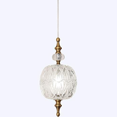 TLOLGT Antique Delicate Decorative Pattern Glass Ceiling Pendant Lighting Adjustable Mini Pendant Li | Amazon (US)