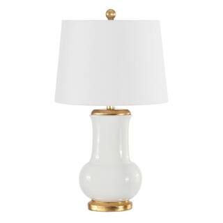 Emberson 24 in. Ivory/Gold Table Lamp | The Home Depot