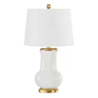 Emberson 24 in. Ivory/Gold Table Lamp | The Home Depot