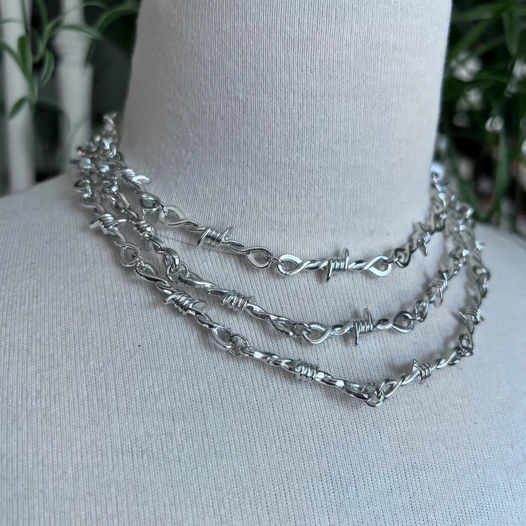 Barbed Wire Chunky Retro 90s Inspired Streetwear Necklace - Etsy | Etsy (US)