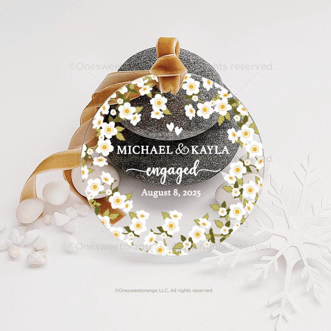 Personalized Acrylic Engaged Ornament Engagement Ornament Gift Engagement Party Gift Engagement G... | Etsy (US)